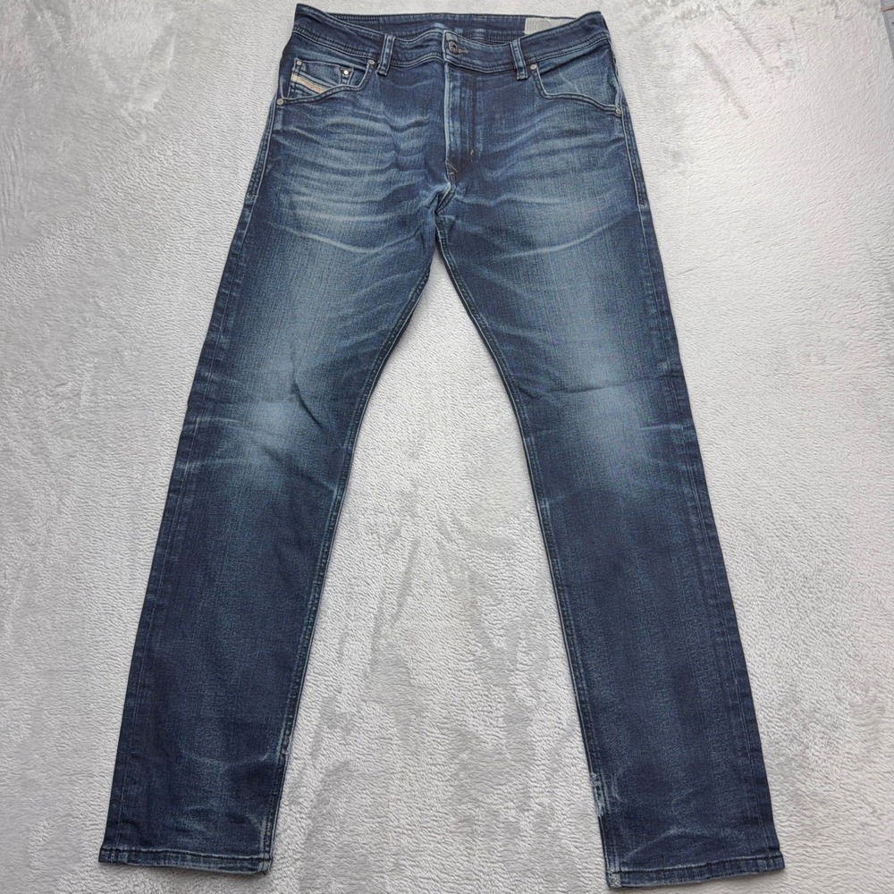 Diesel Jeans Mens 30 Blue Krayver Regular Slim Carrot Stretch Denim Dark Wash